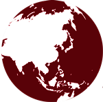 世界地図上のアジア